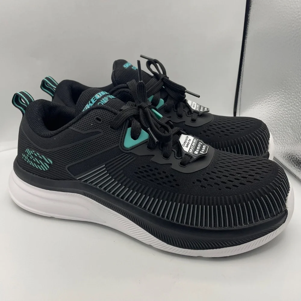 SKECHERS men's Jevion composite toe work shoes Size 8.5 black/white - Picture 13 of 13